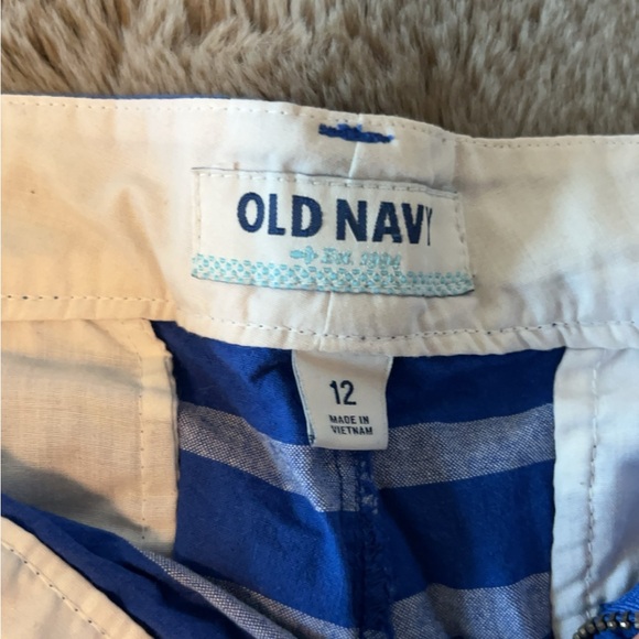 Old Navy size 12 blue striped shorts - Picture 2 of 3